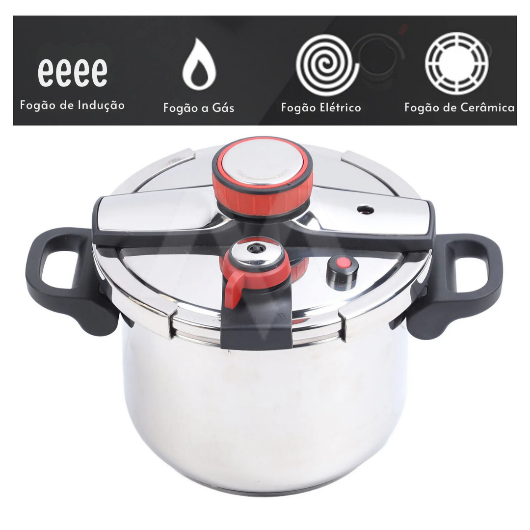 LEVE 3 PAGUE 1 - 2 Panelas de Pressão TurboChef Aço Inoxidável - À Prova De Explosões + Kit Utensílios